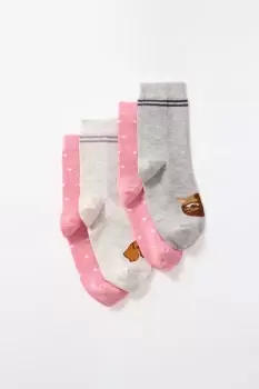 Image of 4 Pack Comfort Top Animal Socks