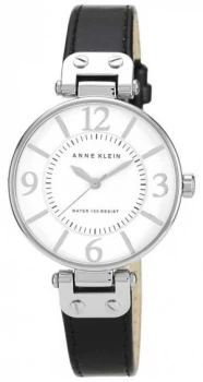 Image of Anne Klein Womens Black Leather Strap White Dial 10/ Watch