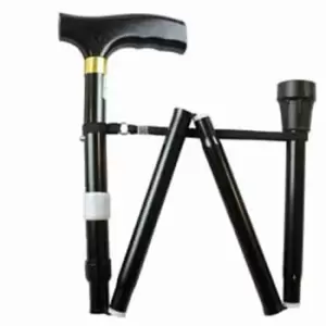 Image of Nrs Healthcare Folding Walking Stick - Black