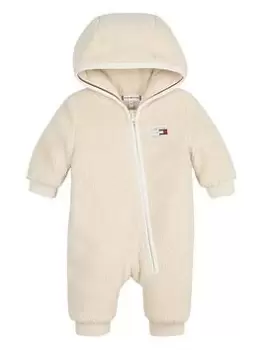 Image of Tommy Hilfiger Baby Sherpa Coverall - Ancient White, Ancient White, Size 9-12 Months