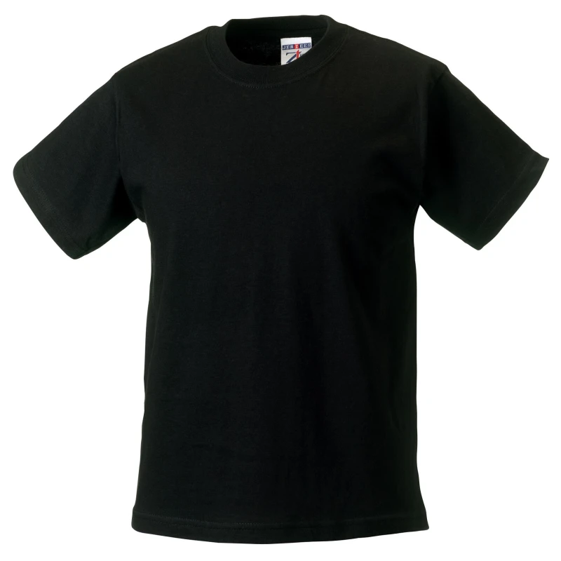 Image of Jerzees Schoolwear Jerzees Schoolgear Classic Plain T-Shirt in Black Size: 3-4 Years Black Unisex 3-4 Years