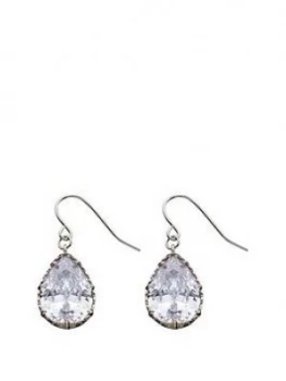 Image of Fiorelli Jewellery Fiorelli Silver Cubic Zirconia Stone Drop Earrings, One Colour, Women