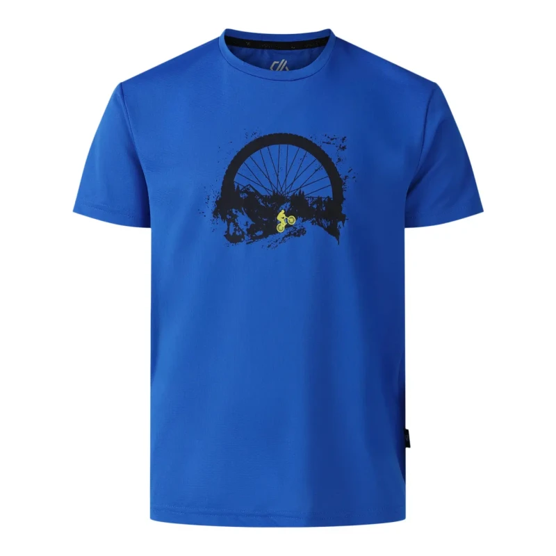 Image of Dare 2b Amuse III Short Sleeved Mesh Graphic T-Shirt in Blue Size: 11-12 Years Blue Unisex 11-12 Years
