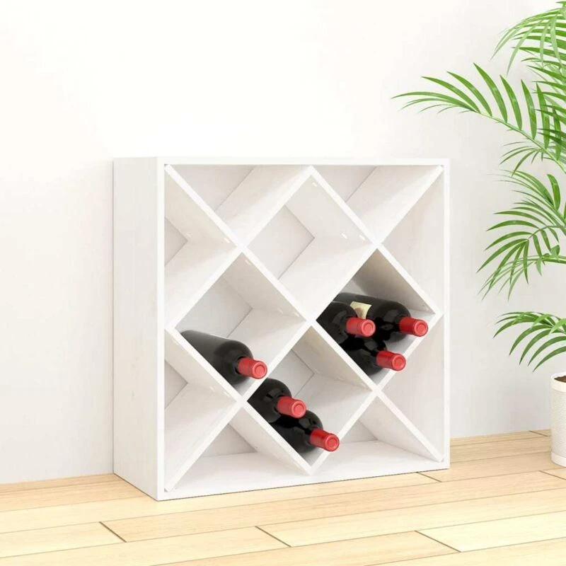 Image of VIDAXL Wine Cabinet White 62x25x62cm Solid Wood Pine Vidaxl 8720845556112