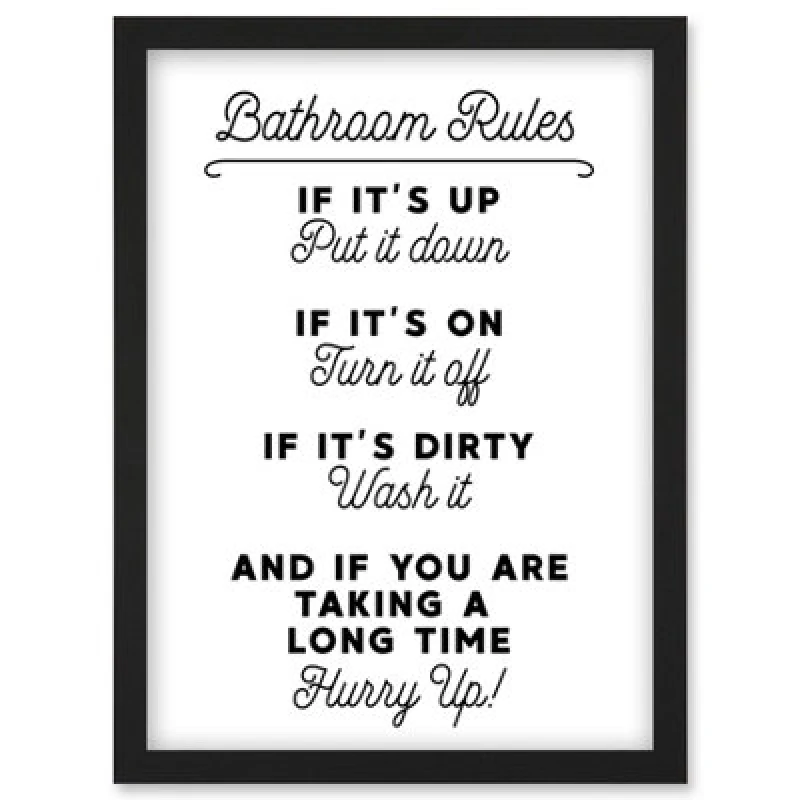 Image of Artery8 Bathroom Decor Wall Art Funny Toilet Humour Sign Wall Art Print - A4 Size
