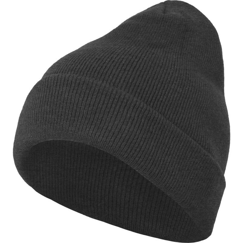 Image of Build Your Brand Mens Heavy knit Beanie in Charcoal Charcoal Male One Size