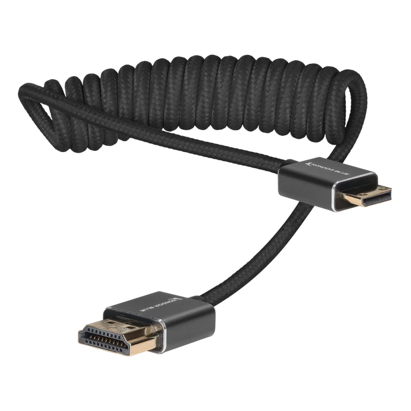 Image of Kondor Blue HDMI Mini to HDMI Coiled 12-24" Cable Black
