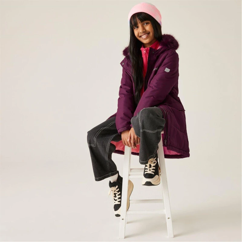 Image of Regatta Unisex Kids Fabrizia Thermoguard Water-Resistant Quilted Jacket Fig Purple unisex 3-4yrs