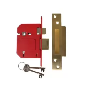 Image of StrongBolt 2200S BS 5 Lever Mortice Sashlock Satin Brass 81mm Visi