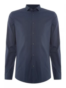Image of Mens Michael Kors Slim fit stretch long sleeve shirt Blue
