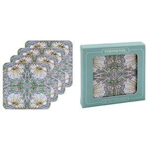 Image of William Morris Pimpernel Set Of 4 Coasters By Lesser & Pavey