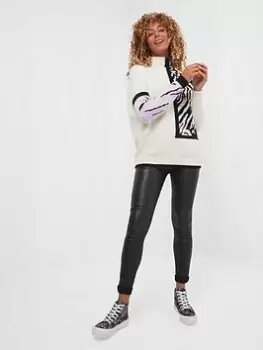 Image of Joe Browns Ladies Animal Block Jumper - White, Size 10, Women