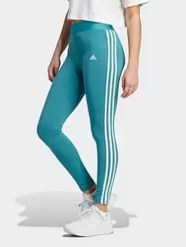 Image of adidas Sportswear Womens Sportswear 3 Stripes Leggings - Blue, Size XS, Women