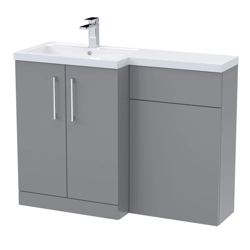 Image of Balterley Vanity Basin and WC Unit Left Hand Satin Grey 1100mm x 390mm Grey