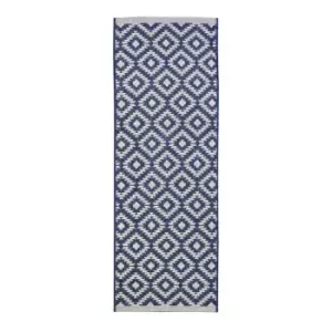 Image of Homemaker Indoor Outdoor Geo Rug Navy 067X200Cm