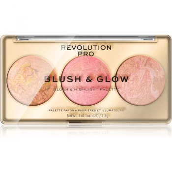 Image of Revolution Pro Blush Glow Palette Peach Glow