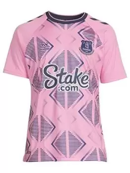 Image of Fanatics Hummel Mens Everton 22/23 Away Short Sleeved Shirt - Pink, Size L, Men