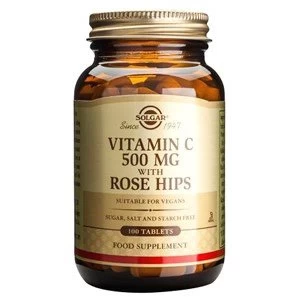 Image of Solgar Vitamin C 500 mg with Rose Hips Tablets 100 tablets