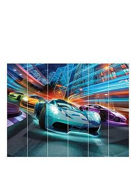 Image of Walltastic Supercar Racers Wall Mural FSC Mixed Credit Paper