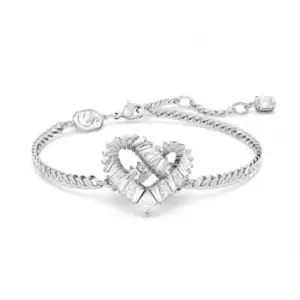 Image of Matrix Rhodium Plated White Heart Bracelet 5648299