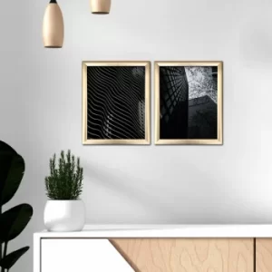 Image of 2ACT-007 Multicolor Decorative Framed MDF Painting (2 Pieces)