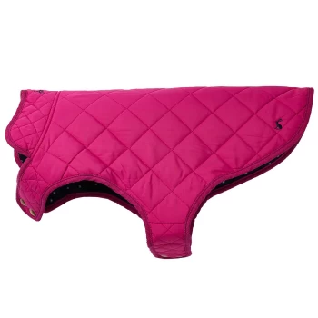 Image of Joules Raspberry Quilted Dog Coat Small
