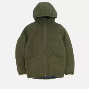 Image of Barbour Boys Hooded Liddesdale Quilted Jacket - Olive - S (6-7 Years)