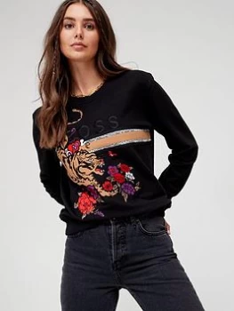 Image of Hugo Boss Tiger Graphic Sweatshirt Black Size S Women