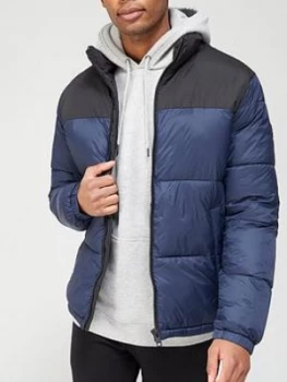 Image of Jack & Jones Colour Block Padded Jacket - Blue