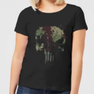 Image of Marvel Camo Skull Womens T-Shirt - Black