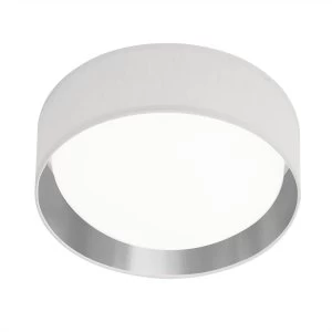 Image of Integrated LED 1 Light Flush Ceiling Light White, Silver