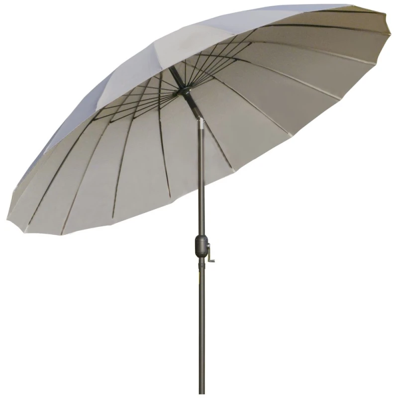 Image of Outsunny 2.5m Round Curved Adjustable Parasol Sun Umbrella Metal Pole Grey 84D-103GY