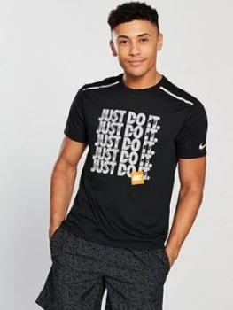 Image of Nike Breathe Rise 365 Running T Shirt Black Size M Men