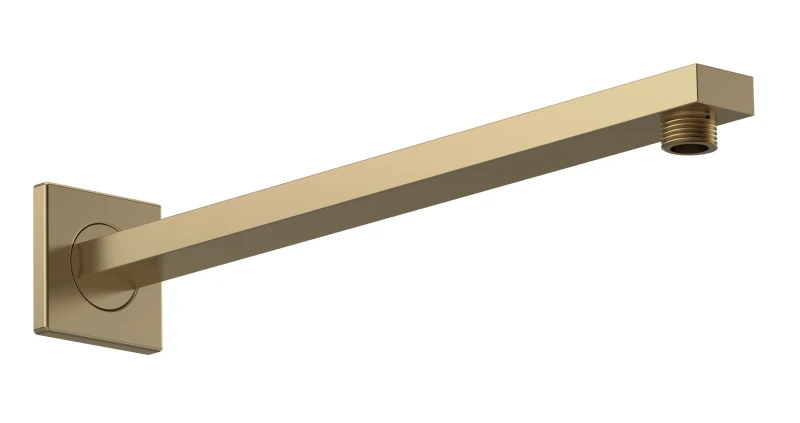 Image of Balterley Rectangular Wall Mount Shower Arm - 360mm - Brushed Brass in Metallics Metallics Unisex