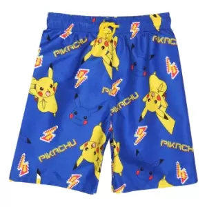 Image of Pokemon Boys Pikachu AOP Swim Shorts (3-4 Years) (Blue/Yellow)