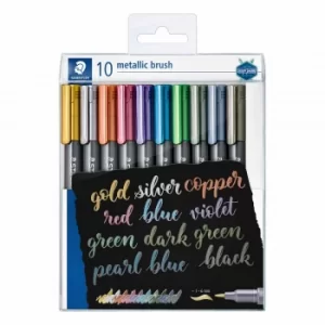 Image of Staedtler Design Journey Metallic Brush Pens Pack of 10