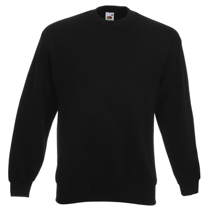 Image of Fruit Of The Loom Fruit of the Loom Men Classic 80 20 Set-in Sweatshirt in Black Size: Small Black S Male 5063470951055
