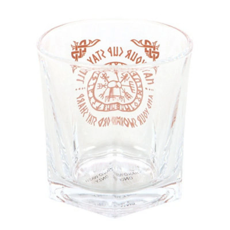 Image of Something Different Something Different Viking Compass Lowball Glass and Coaster Set in Clear Clear One Size Unisex 5063806897590