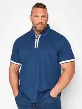 Image of BadRhino Sodalite Jersey Zip Polo - Blue Size 2XL, Men