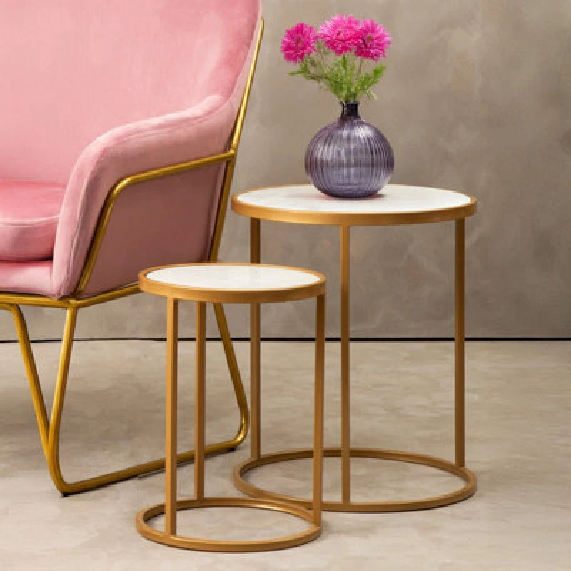 Image of Orsina Elegant Set Of Two Nesting Tables, Versatile Nesting Table For Livingroom, Durable Modern Nesting Tables