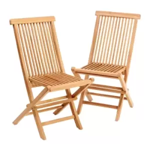 Image of Garden Chair Cantaria 2Pcs Teak Wood Foldable