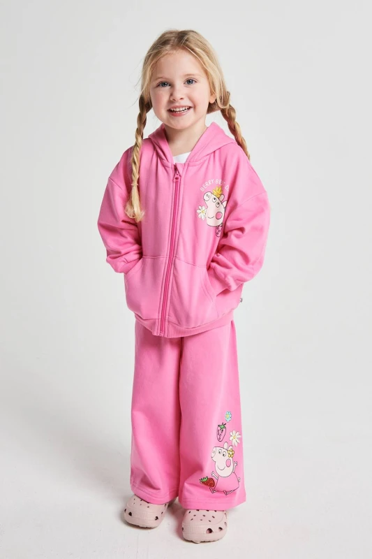 Image of Brand Threads Peppa Pig Jogger Set in Pink Size: 1-2 Years Pink Unisex 1-2 Years