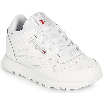 Image of Reebok Classic CL LTHR boys's Childrens Shoes Trainers in White toddler,5 toddler,5.5 toddler,7 toddler,8.5 toddler,9 toddler,5.5 toddler,6.5 toddler,