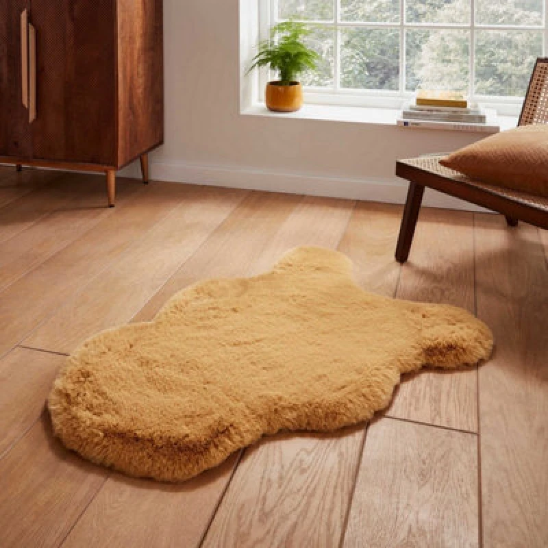 Image of Super Teddy Sheepskin Rug Mustard