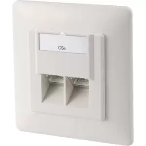 Image of Digitus DN-9001-N Network outlet Flush mount Insert with main panel and frame CAT 5e 2 ports Pure white