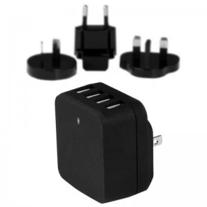 Image of Startech.com 4-Port USB Wall Charger - International Travel - 34W/6.8A