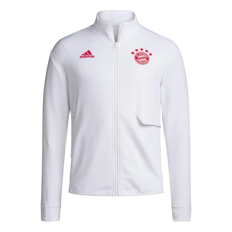 Image of adidas Bayern Munich Anthem Jacket Tracksuit 2022 2023 Top Mens White male 2XL