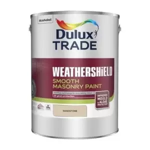Image of Dulux Trade Weathershield Sandstone Smooth Masonry Paint, 5L Tin