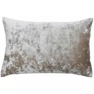 Image of Paoletti Verona Crushed Velvet Cushion Cover, Oyster, 40 x 60 Cm