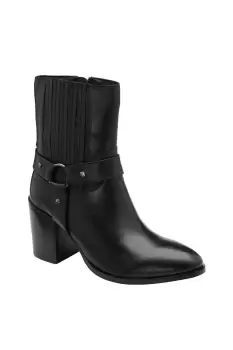 Image of 'Ohey' Leather Zip-Up Mid-Calf Boots